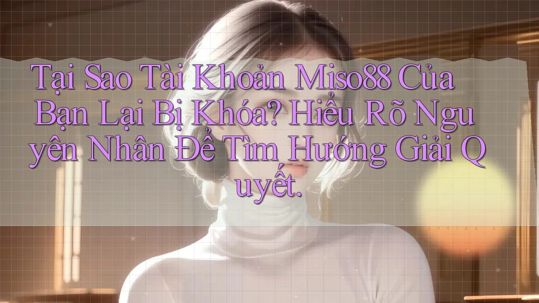 Tại Sao Tài Khoản Miso88 Của Bạn Lại Bị Khóa? Hiểu Rõ Nguyên Nhân Để Tìm Hướng Giải Quyết.